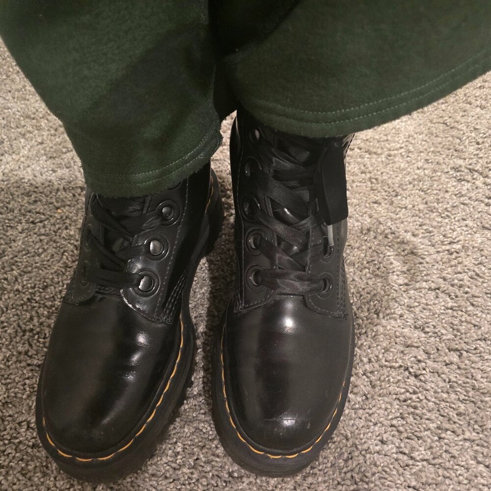 Dr. Martens 8 leather boots with Laces Ideal For Goth Girls Or Winter Outfits